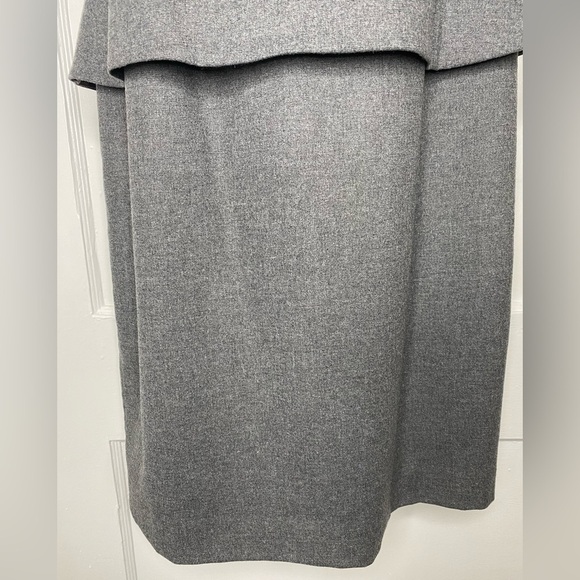BANANA REPUBLIC NWT Italian Herringbone Flannel Peplum Gray Square Neck Dress - Picture 5 of 9